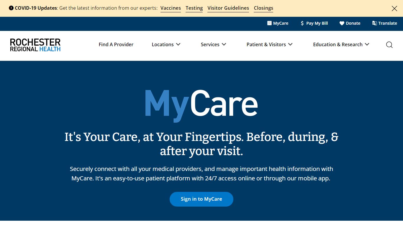 MyCare Patient Portal | Rochester Regional Health